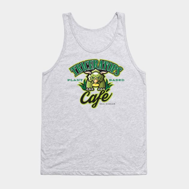 Triceratops Vegetarian Cafe Tank Top by MindsparkCreative